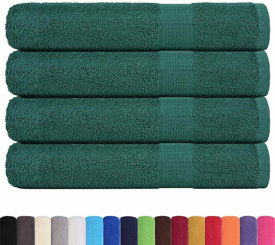 vidaXL Set 4 Hotel Pool and Beach Towels 200x80 cm Green