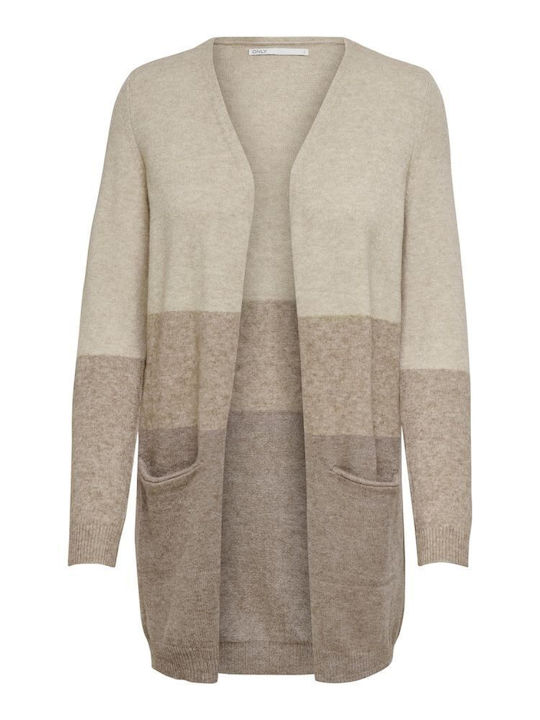 Only Long Women's Knitted Cardigan Beige