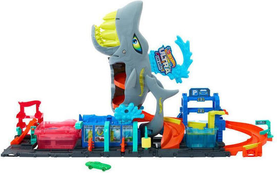 Hot Wheels City Ultra Shark Car Wash Track Shark Washer for 3++ Years