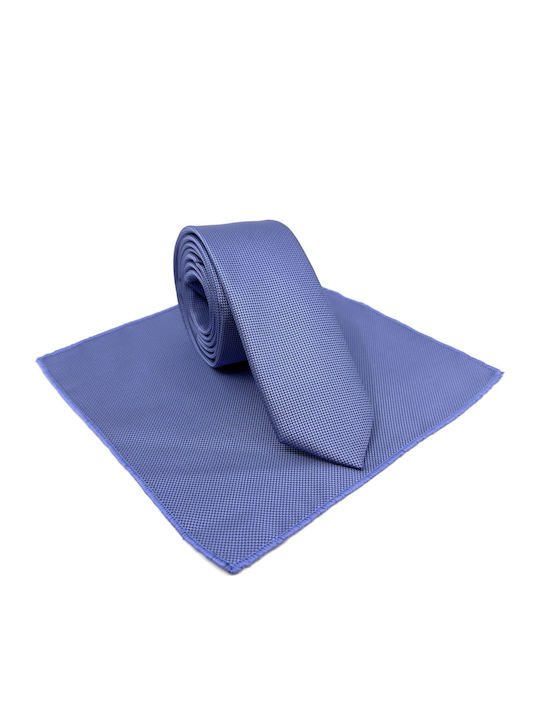 Blaues Raf Krawatten-Set 6,5 cm mit Einstecktuch