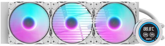 Darkflash DN-D360 Water Cooling AIO CPU with 3 120mm Fans and ARGB Lighting White