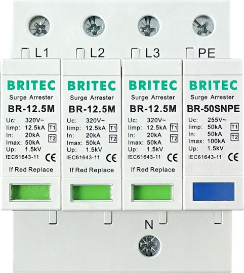 3-Poles Inspired T1 / T2 Panel Lightning Protection