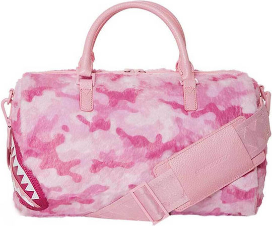 Sprayground Pink Camo Faux Fur Σακ Βουαγιάζ 12.5lt Ροζ από Δερματίνη Μ33xΠ19xΥ20εκ.