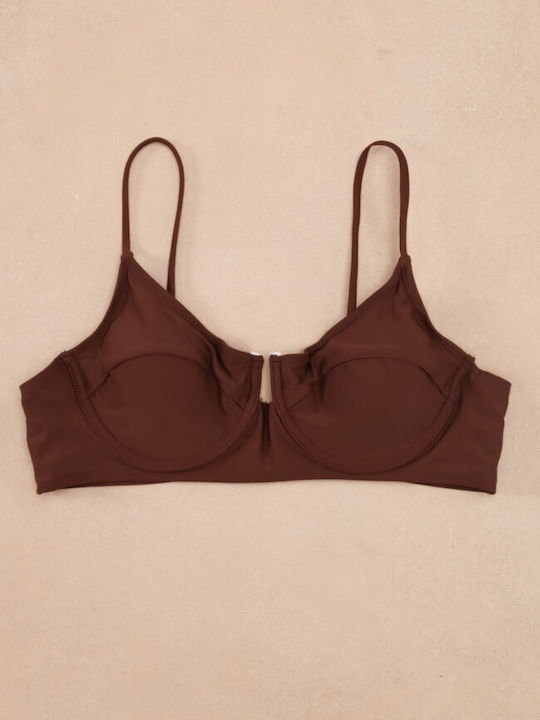 Luigi Underwire Bikini Set Bra & Slip Bottom Brown