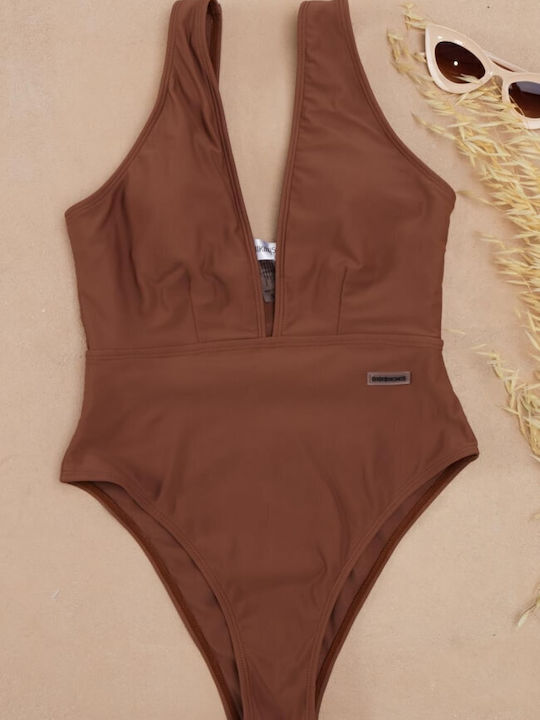 Luigi One-Piece Swimsuit with Padding Coffee