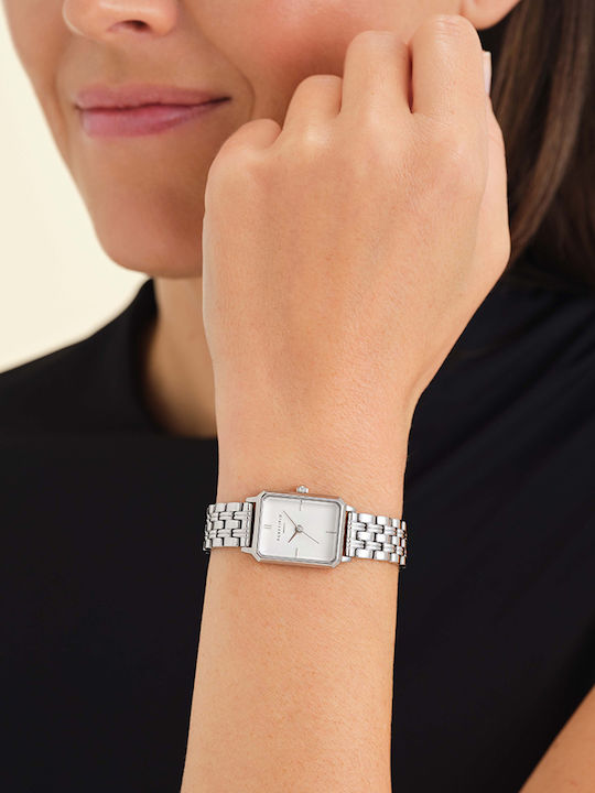 Rosefield The Octagon Women's Watch with Silver Metal Bracelet