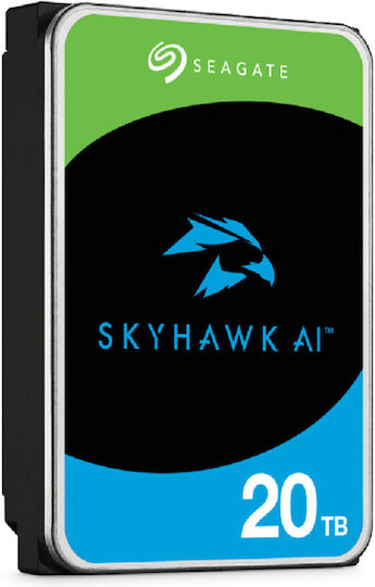 Seagate Skyhawk AI 512E 20TB HDD Σκληρός Δίσκος 3.5" SATA III 7200rpm με 512MB Cache για NAS / Server / Καταγραφικό ST20000VE003