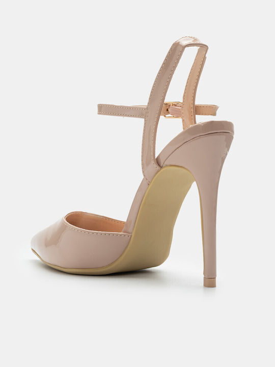 Luigi Pointed Toe Pink Heels with Strap