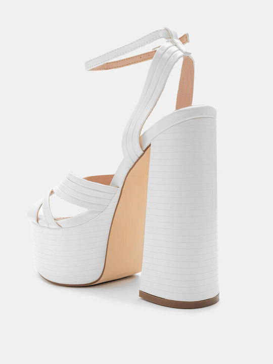 Luigi Platform Women's Sandals White