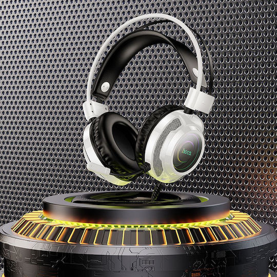 Hoco W110 Over Ear Gaming Headset cu conexiune 3,5mm / USB Alb
