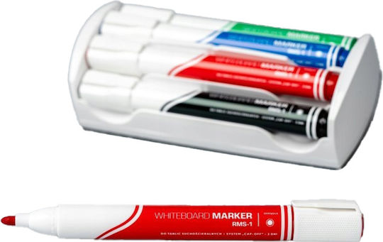 Rystor Whiteboard Markers 2mm Red 4pcs