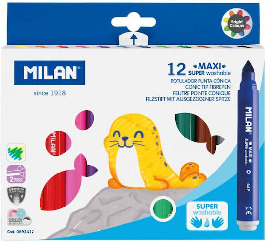Abwaschbarer Maxi Marker Super 12 Farben