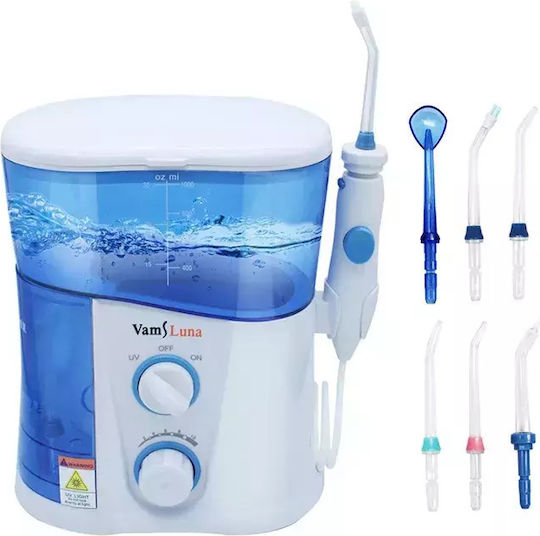 Electric Oral Irrigator 1000ml Water Capacity Uv Sterilization Function White