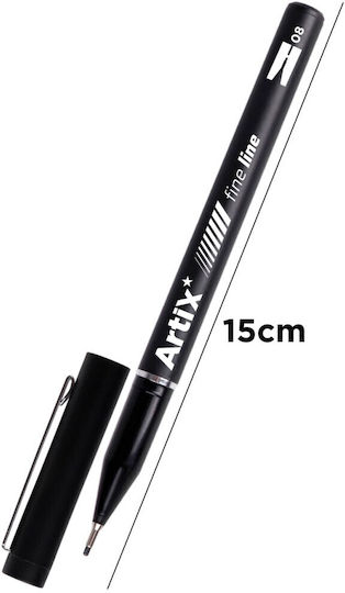 Mp Μαρκαδόρος Drawing Art Black 0.8mm Pe345-08s