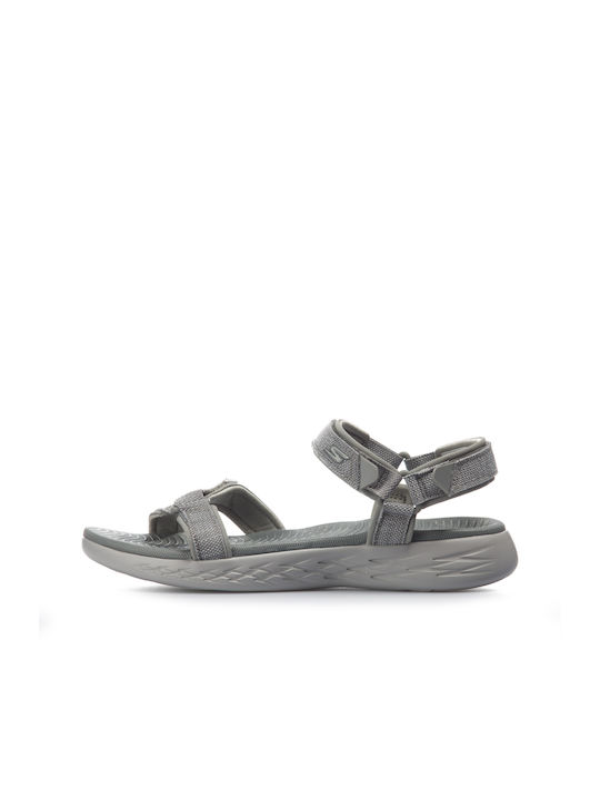 Skechers On the Go Flache Sandalen für Damen Sportlich in Gray Farbe