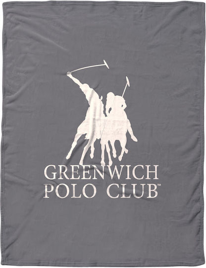 Greenwich Polo Club 3489 Κουβέρτα Fleece Υπέρδιπλη 220x240εκ. Grey