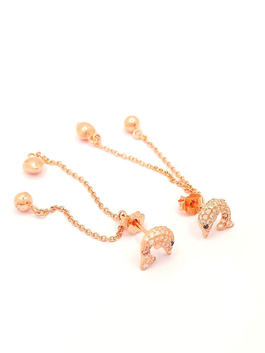 PS Silver Earrings made of Silver Gold Plated with Stones