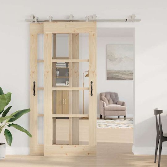 vidaXL Μηχανισμός Συρόμενης Μεσόπορτας 183cm Ασημί