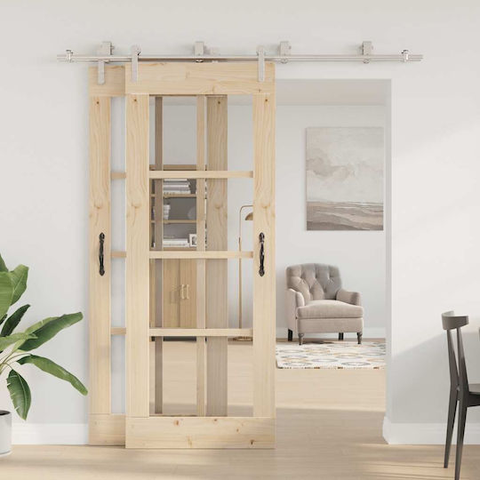 vidaXL Sliding Door Mechanism for Middle Door 200cm Silver