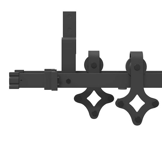 vidaXL Sliding Door Mechanism for Middle Door 213.5cm Black