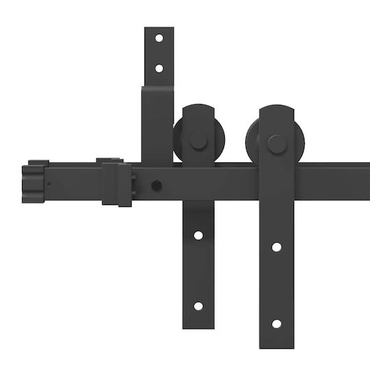 vidaXL Sliding Door Mechanism for Middle Door 183cm Black