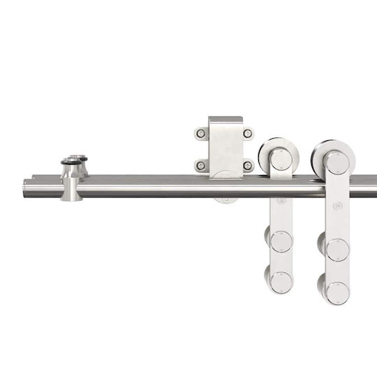 vidaXL Sliding Door Mechanism for Middle Door 183cm Silver