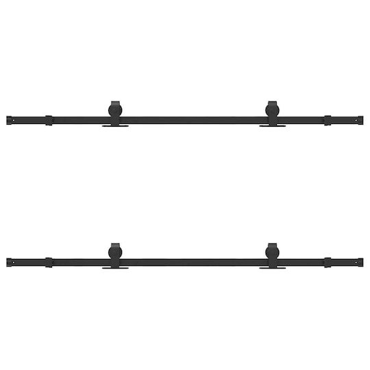 vidaXL Μηχανισμός Συρόμενης Μεσόπορτας 183cm Μαύρος
