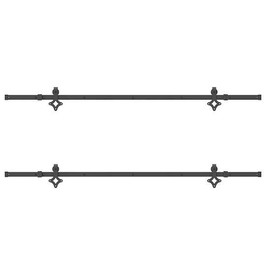 vidaXL Sliding Door Mechanism for Middle Door 213.5cm Black