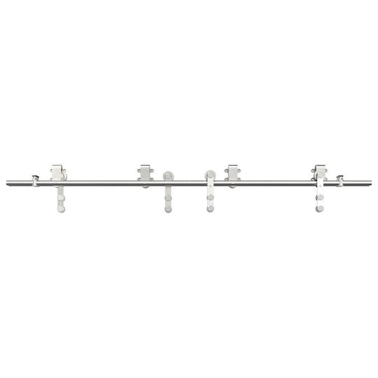 vidaXL Sliding Door Mechanism for Middle Door 183cm Silver