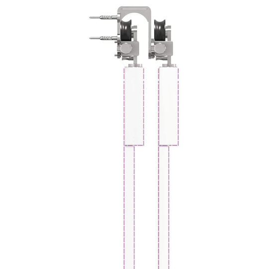 vidaXL Μηχανισμός Συρόμενης Μεσόπορτας 183cm Ασημί