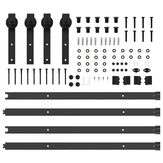 vidaXL Schiebetürmechanismus Für Türknaufe 213.5cm Schwarz