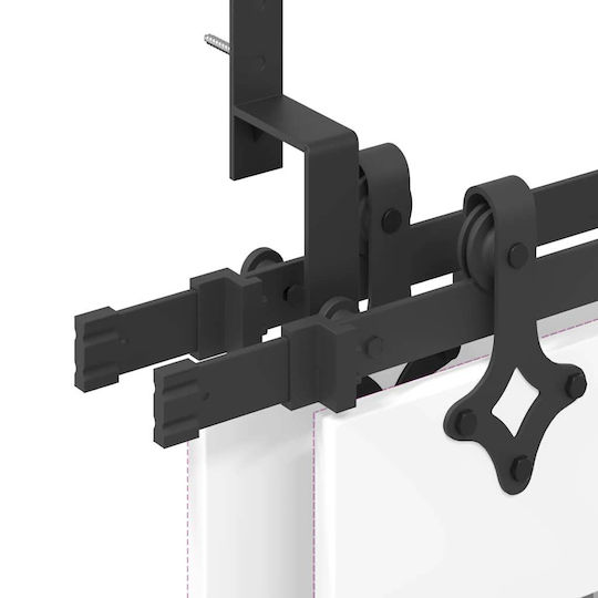 vidaXL Sliding Door Mechanism for Middle Door 213.5cm Black