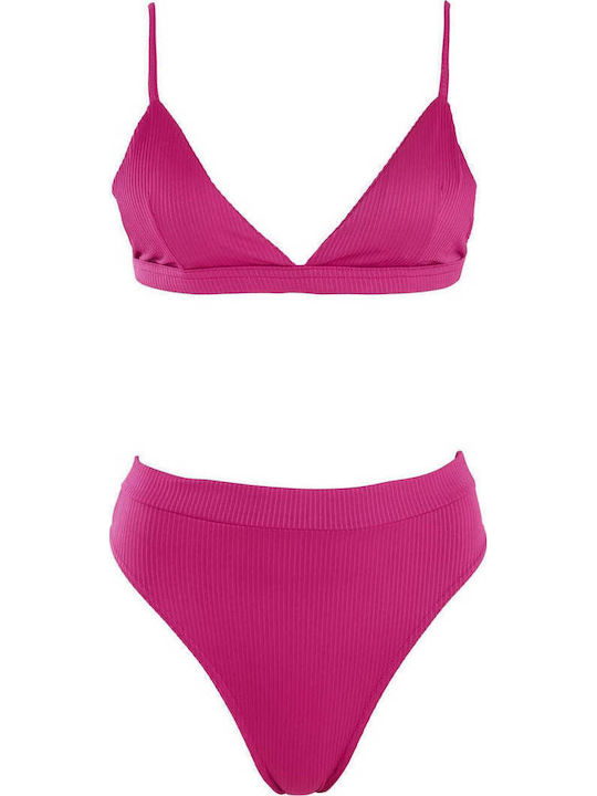 Gigi Set Bikini Τριγωνάκι Ψηλόμεσο Φούξια
