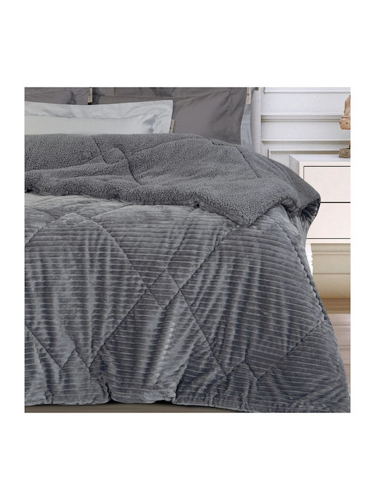 Mc Decor Κουβερτοπάπλωμα Μονό 160x230εκ. Ribb Grey