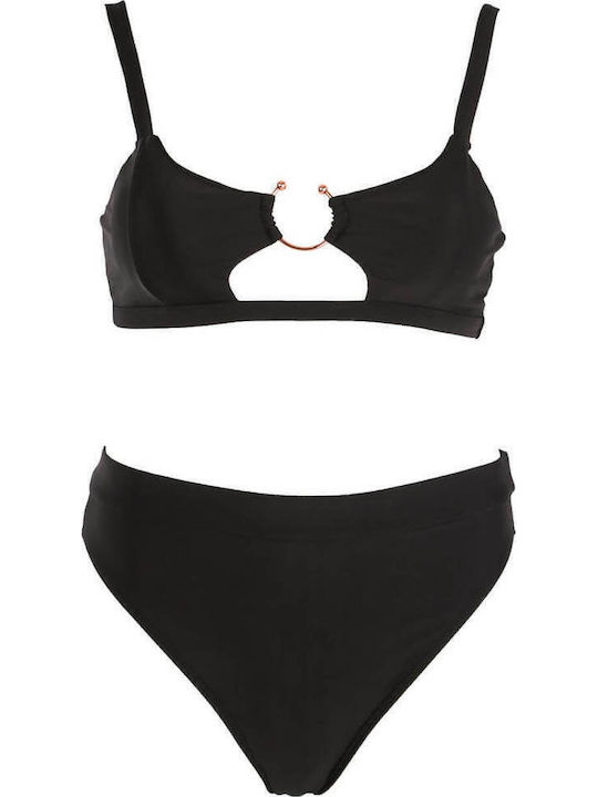 Gigi Bikini-Set Hohe Taille Schwarz