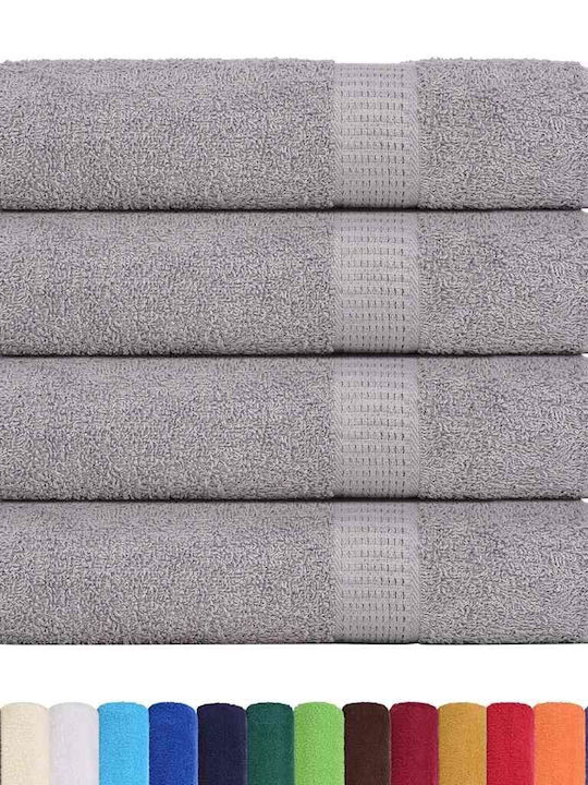 vidaXL 4pc Bath Towel Set 70x140cm. Grey