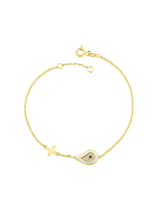 Bracelet with design Eye made of Gold 14K