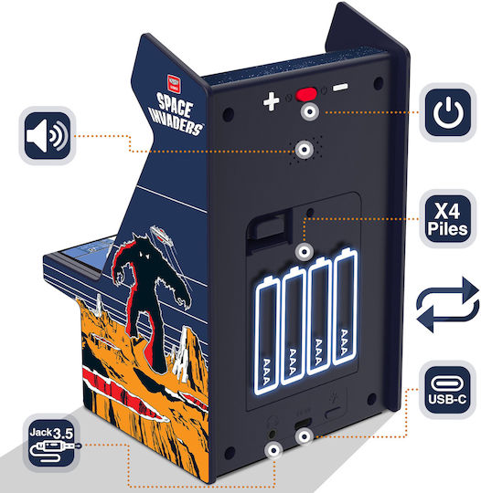 My Arcade Mini Space Invaders Arcade Game Console Retrogaming Portable Dark Blue