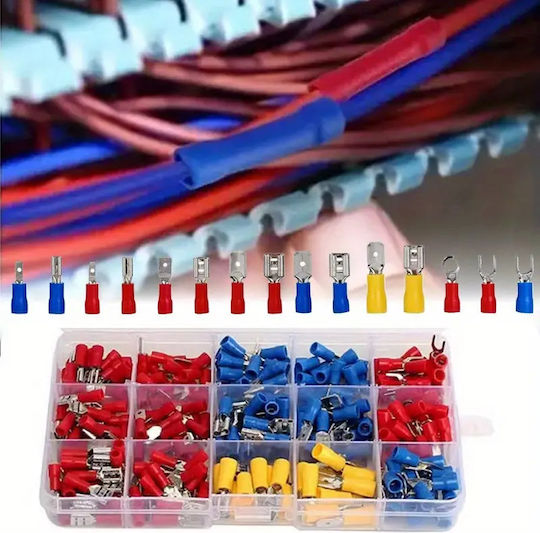 102pcs Aκροδέκτες Assorted Spade Terminals Insulated Cable Connector