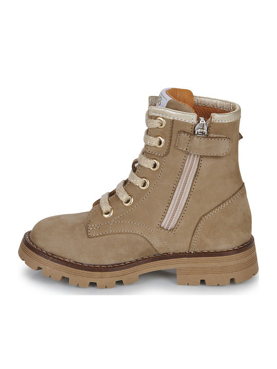 Kinderstiefel mit Schnürsenkeln Beige
