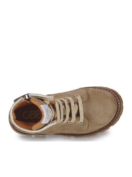 Kinderstiefel mit Schnürsenkeln Beige
