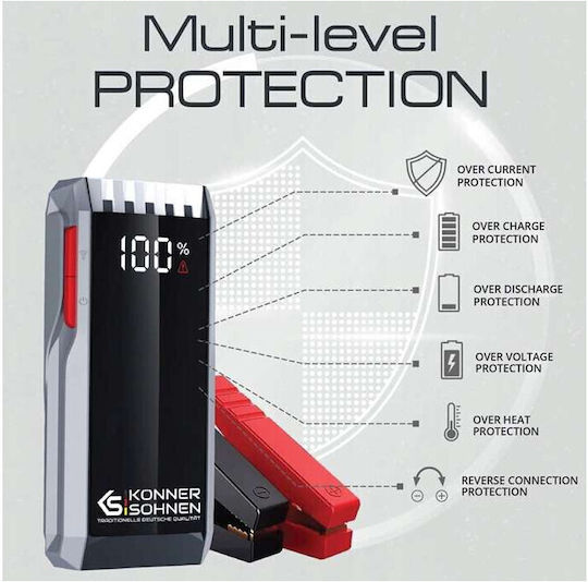 Könner & Söhnen Portabil Starter Baterie Auto 12000mAh cu Banca de alimentare / USB 12V 12000 mAh