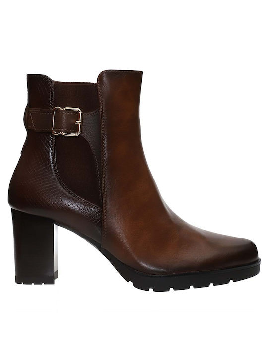 Envie Shoes Block-heel Ankle Boots Tabac Brown V63-20197-26