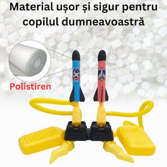 Toy Kids Rocket Launcher Foot Two Launchers 6 Rockets Without Light