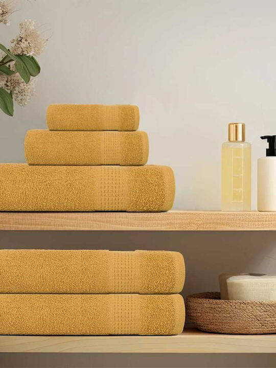 vidaXL Bath Towel 100x200cm Gold 10 Pieces Weight 360gr/m²