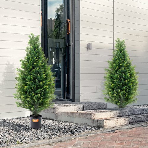 Christmas Decorative Illuminated Tree Green 2pcs