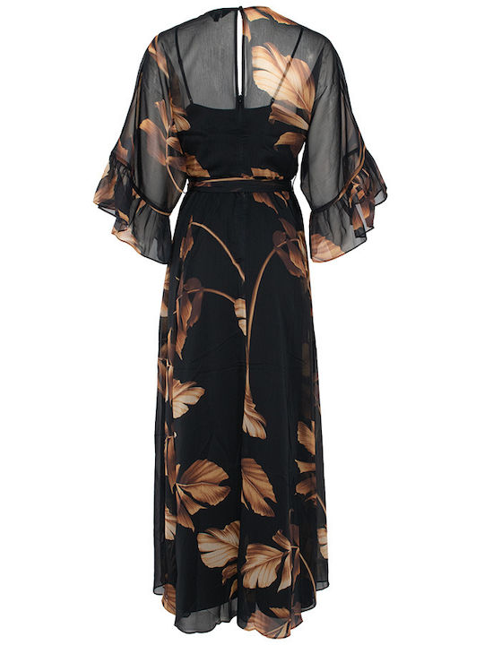 Ted Baker Maxi Dress with Ruffle Black