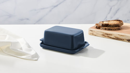 Maxwell Williams Butter Dish 21x 12.5x 9cm Slate Blue Indulgence Porcelain Gift Packaging