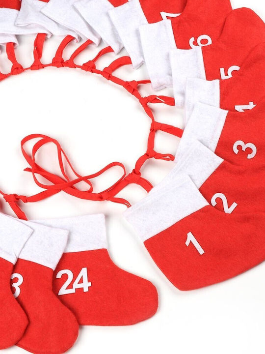 Christmas Decorative Fabric Red Socks L20xW18xH18cm 24pcs