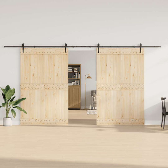 vidaXL Μηχανισμός Συρόμενης Μεσόπορτας 427cm Μαύρος